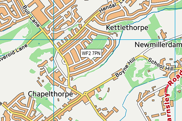 WF2 7PN map - OS VectorMap District (Ordnance Survey) WF2 7PN map - OS VectorMap District (Ordnance Survey)