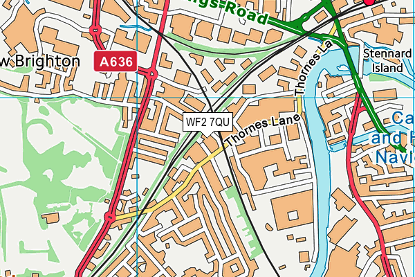 WF2 7QU map - OS VectorMap District (Ordnance Survey) WF2 7QU map - OS VectorMap District (Ordnance Survey)