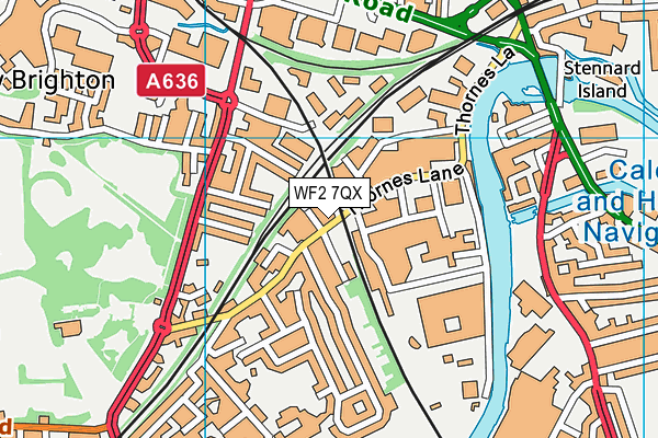 WF2 7QX map - OS VectorMap District (Ordnance Survey) WF2 7QX map - OS VectorMap District (Ordnance Survey)