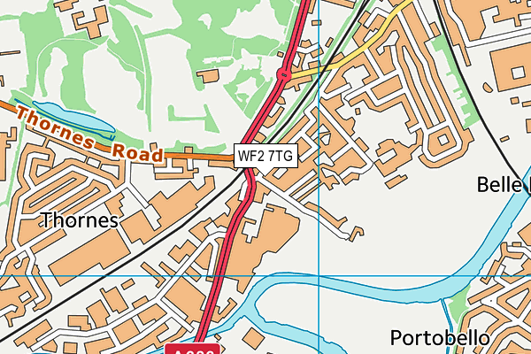 WF2 7TG map - OS VectorMap District (Ordnance Survey) WF2 7TG map - OS VectorMap District (Ordnance Survey)