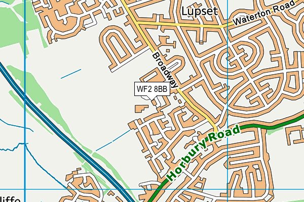 WF2 8BB map - OS VectorMap District (Ordnance Survey) WF2 8BB map - OS VectorMap District (Ordnance Survey)