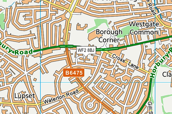WF2 8BJ map - OS VectorMap District (Ordnance Survey) WF2 8BJ map - OS VectorMap District (Ordnance Survey)