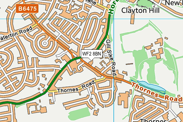 WF2 8BN map - OS VectorMap District (Ordnance Survey) WF2 8BN map - OS VectorMap District (Ordnance Survey)