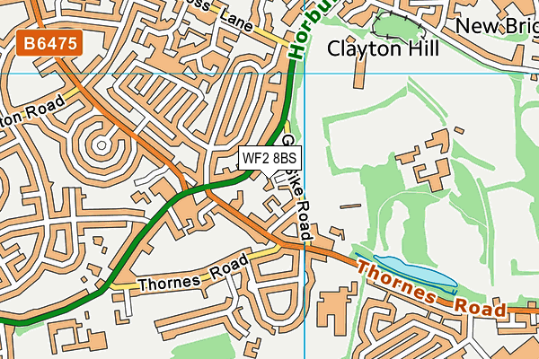 WF2 8BS map - OS VectorMap District (Ordnance Survey) WF2 8BS map - OS VectorMap District (Ordnance Survey)