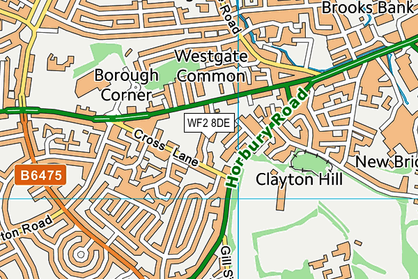 WF2 8DE map - OS VectorMap District (Ordnance Survey) WF2 8DE map - OS VectorMap District (Ordnance Survey)