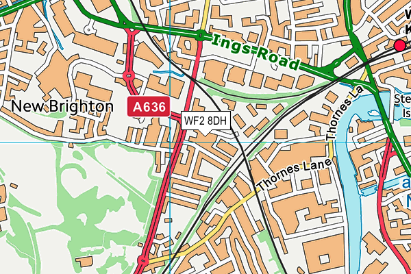 WF2 8DH map - OS VectorMap District (Ordnance Survey) WF2 8DH map - OS VectorMap District (Ordnance Survey)