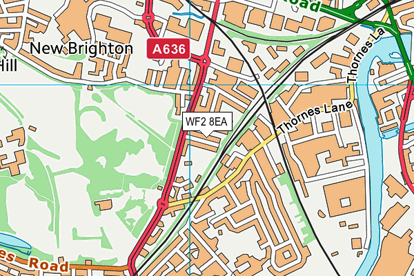 WF2 8EA map - OS VectorMap District (Ordnance Survey) WF2 8EA map - OS VectorMap District (Ordnance Survey)