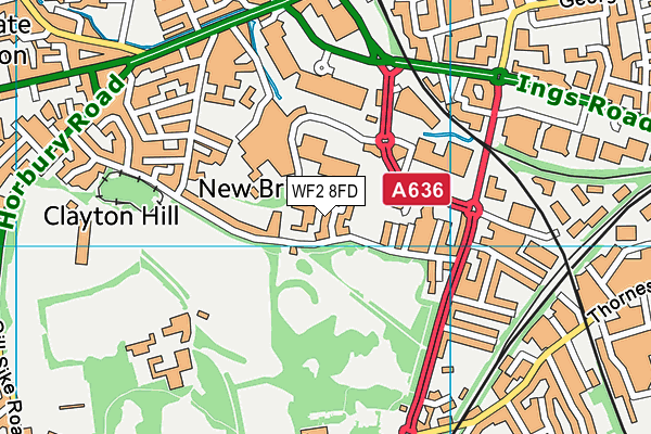 WF2 8FD map - OS VectorMap District (Ordnance Survey) WF2 8FD map - OS VectorMap District (Ordnance Survey)