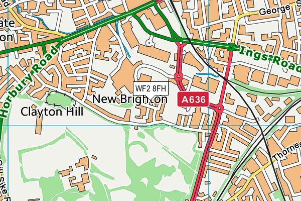 WF2 8FH map - OS VectorMap District (Ordnance Survey) WF2 8FH map - OS VectorMap District (Ordnance Survey)