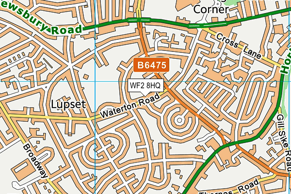 WF2 8HQ map - OS VectorMap District (Ordnance Survey) WF2 8HQ map - OS VectorMap District (Ordnance Survey)