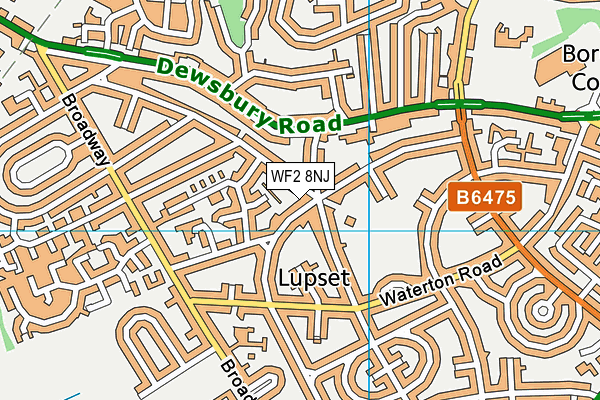 WF2 8NJ map - OS VectorMap District (Ordnance Survey) WF2 8NJ map - OS VectorMap District (Ordnance Survey)