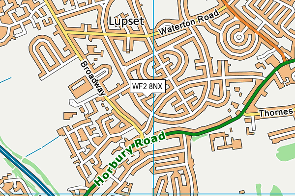 WF2 8NX map - OS VectorMap District (Ordnance Survey) WF2 8NX map - OS VectorMap District (Ordnance Survey)