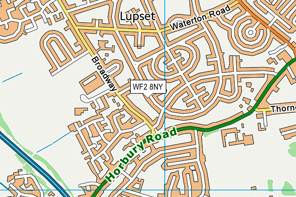WF2 8NY map - OS VectorMap District (Ordnance Survey) WF2 8NY map - OS VectorMap District (Ordnance Survey)
