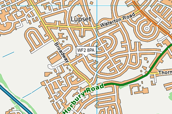 WF2 8PA map - OS VectorMap District (Ordnance Survey) WF2 8PA map - OS VectorMap District (Ordnance Survey)