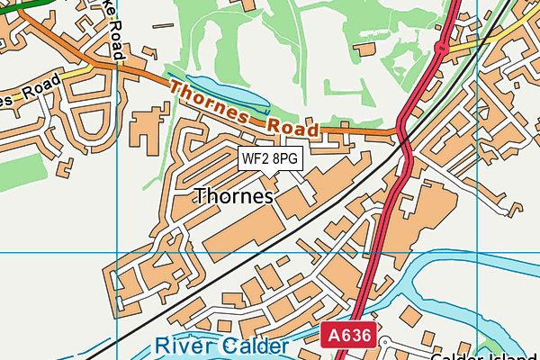 WF2 8PG map - OS VectorMap District (Ordnance Survey) WF2 8PG map - OS VectorMap District (Ordnance Survey)