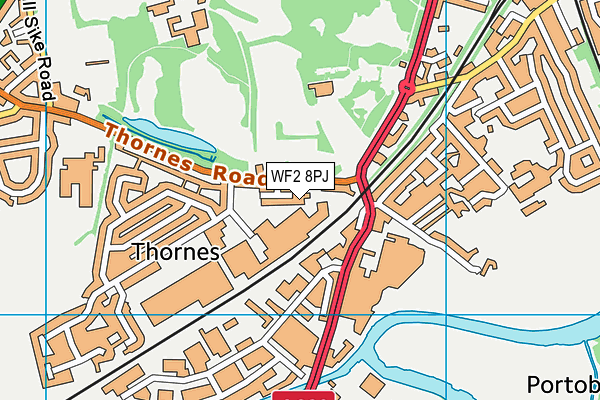 WF2 8PJ map - OS VectorMap District (Ordnance Survey) WF2 8PJ map - OS VectorMap District (Ordnance Survey)