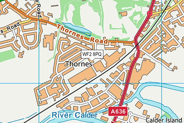 WF2 8PQ map - OS VectorMap District (Ordnance Survey) WF2 8PQ map - OS VectorMap District (Ordnance Survey)