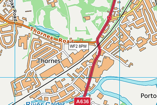 WF2 8PW map - OS VectorMap District (Ordnance Survey) WF2 8PW map - OS VectorMap District (Ordnance Survey)
