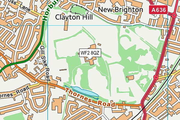 WF2 8QZ map - OS VectorMap District (Ordnance Survey)