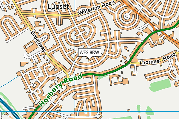 WF2 8RW map - OS VectorMap District (Ordnance Survey) WF2 8RW map - OS VectorMap District (Ordnance Survey)