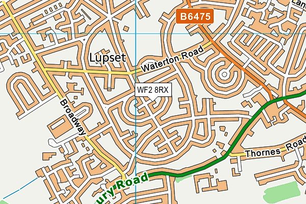 WF2 8RX map - OS VectorMap District (Ordnance Survey) WF2 8RX map - OS VectorMap District (Ordnance Survey)