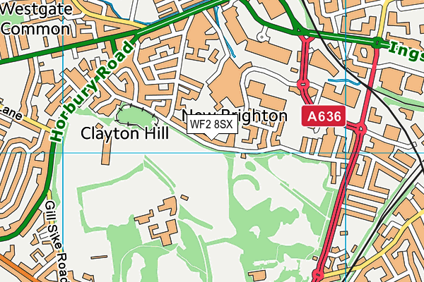 WF2 8SX map - OS VectorMap District (Ordnance Survey) WF2 8SX map - OS VectorMap District (Ordnance Survey)