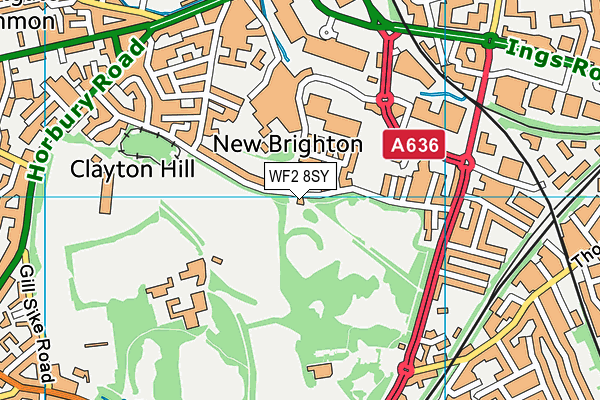 WF2 8SY map - OS VectorMap District (Ordnance Survey) WF2 8SY map - OS VectorMap District (Ordnance Survey)