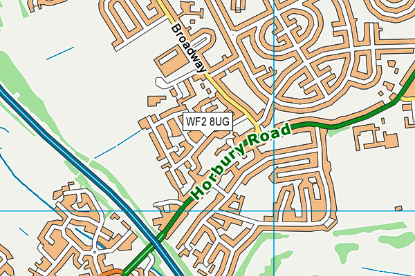 WF2 8UG map - OS VectorMap District (Ordnance Survey) WF2 8UG map - OS VectorMap District (Ordnance Survey)