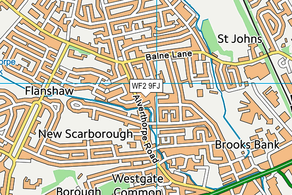 WF2 9FJ map - OS VectorMap District (Ordnance Survey) WF2 9FJ map - OS VectorMap District (Ordnance Survey)
