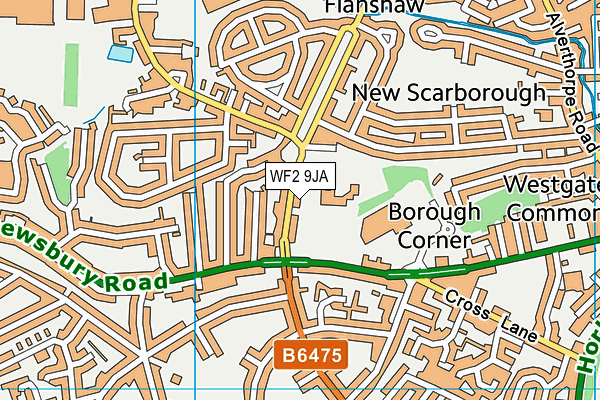 WF2 9JA map - OS VectorMap District (Ordnance Survey) WF2 9JA map - OS VectorMap District (Ordnance Survey)