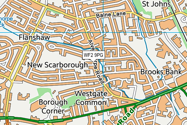WF2 9PG map - OS VectorMap District (Ordnance Survey) WF2 9PG map - OS VectorMap District (Ordnance Survey)