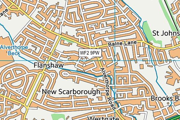 WF2 9PW map - OS VectorMap District (Ordnance Survey) WF2 9PW map - OS VectorMap District (Ordnance Survey)