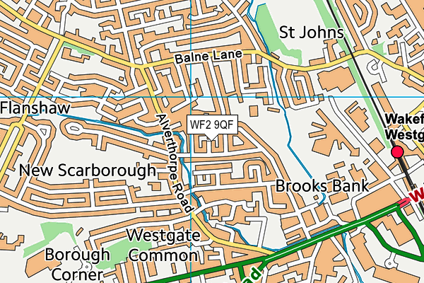 WF2 9QF map - OS VectorMap District (Ordnance Survey) WF2 9QF map - OS VectorMap District (Ordnance Survey)