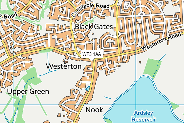 WF3 1AA map - OS VectorMap District (Ordnance Survey) WF3 1AA map - OS VectorMap District (Ordnance Survey)
