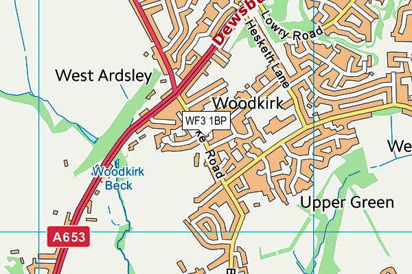 WF3 1BP map - OS VectorMap District (Ordnance Survey) WF3 1BP map - OS VectorMap District (Ordnance Survey)