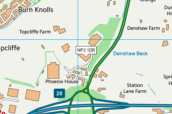 WF3 1DR map - OS VectorMap District (Ordnance Survey) WF3 1DR map - OS VectorMap District (Ordnance Survey)