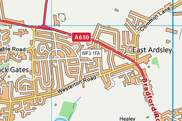 WF3 1FA map - OS VectorMap District (Ordnance Survey) WF3 1FA map - OS VectorMap District (Ordnance Survey)