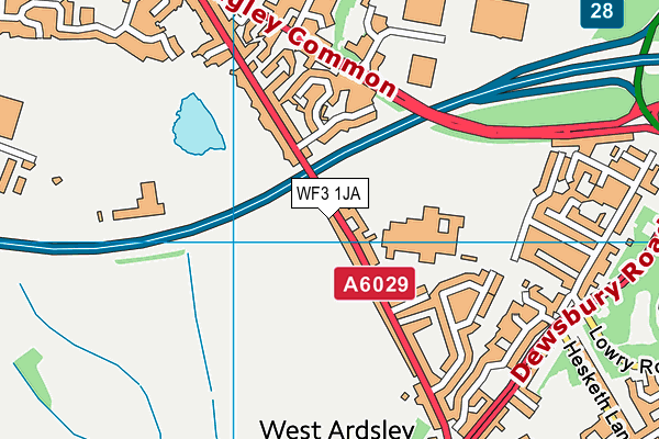 WF3 1JA map - OS VectorMap District (Ordnance Survey) WF3 1JA map - OS VectorMap District (Ordnance Survey)