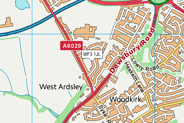 WF3 1JL map - OS VectorMap District (Ordnance Survey) WF3 1JL map - OS VectorMap District (Ordnance Survey)