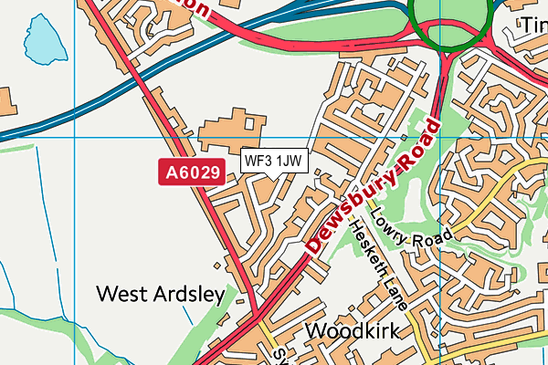 WF3 1JW map - OS VectorMap District (Ordnance Survey) WF3 1JW map - OS VectorMap District (Ordnance Survey)
