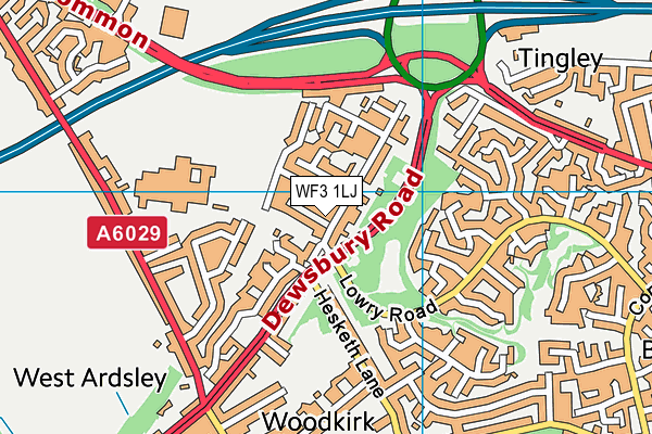 WF3 1LJ map - OS VectorMap District (Ordnance Survey) WF3 1LJ map - OS VectorMap District (Ordnance Survey)