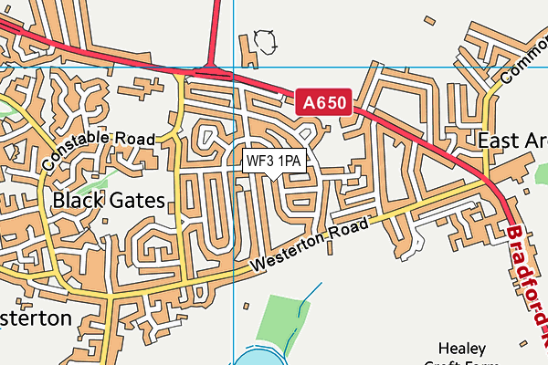 WF3 1PA map - OS VectorMap District (Ordnance Survey) WF3 1PA map - OS VectorMap District (Ordnance Survey)
