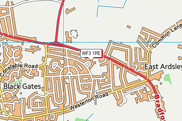 WF3 1PE map - OS VectorMap District (Ordnance Survey) WF3 1PE map - OS VectorMap District (Ordnance Survey)