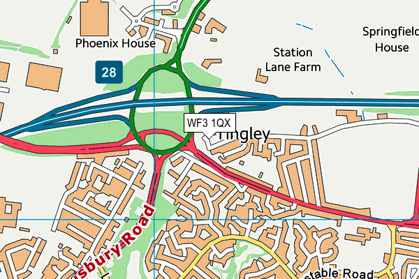 WF3 1QX map - OS VectorMap District (Ordnance Survey) WF3 1QX map - OS VectorMap District (Ordnance Survey)