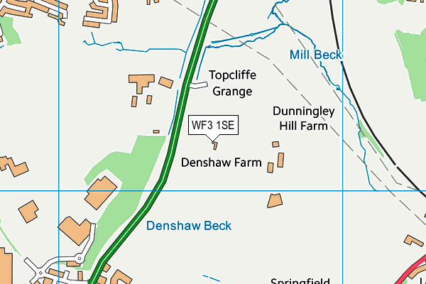 WF3 1SE map - OS VectorMap District (Ordnance Survey) WF3 1SE map - OS VectorMap District (Ordnance Survey)