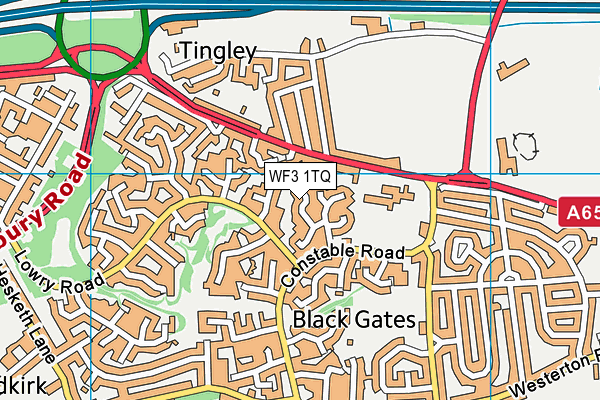 WF3 1TQ map - OS VectorMap District (Ordnance Survey) WF3 1TQ map - OS VectorMap District (Ordnance Survey)