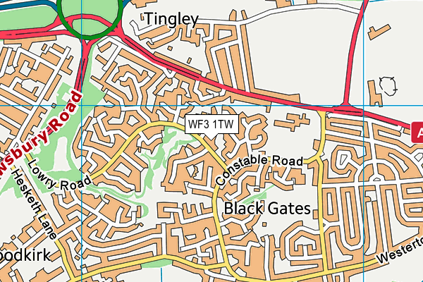 WF3 1TW map - OS VectorMap District (Ordnance Survey) WF3 1TW map - OS VectorMap District (Ordnance Survey)