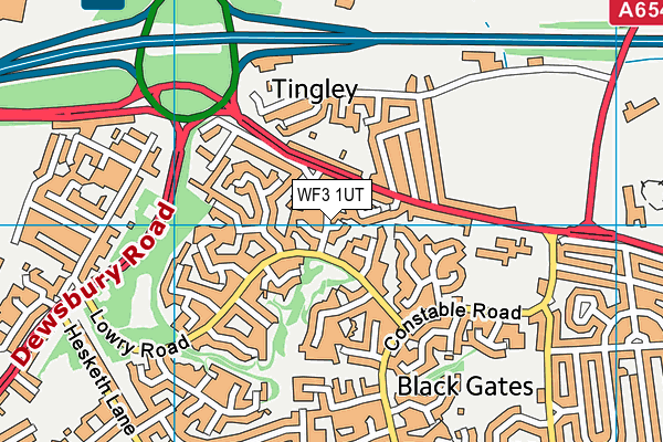 WF3 1UT map - OS VectorMap District (Ordnance Survey) WF3 1UT map - OS VectorMap District (Ordnance Survey)