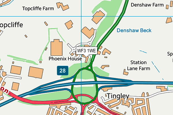 WF3 1WE map - OS VectorMap District (Ordnance Survey) WF3 1WE map - OS VectorMap District (Ordnance Survey)