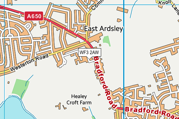 WF3 2AW map - OS VectorMap District (Ordnance Survey) WF3 2AW map - OS VectorMap District (Ordnance Survey)